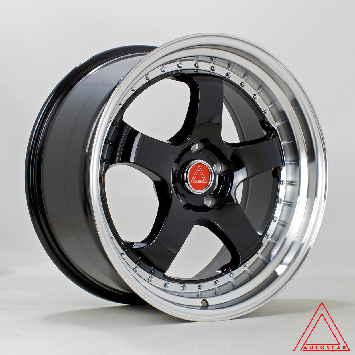 Autostar GT5R 19x9.5 5x114.3 ET22 Gloss Black Polished Lip