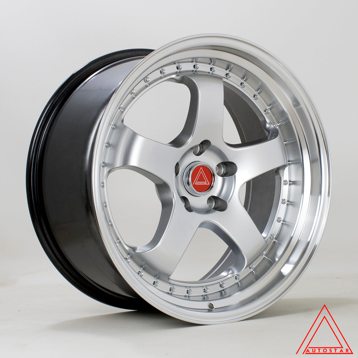 Autostar GT5R 19x9.5 5x114.3 ET22 Gloss Silver Polished Lip