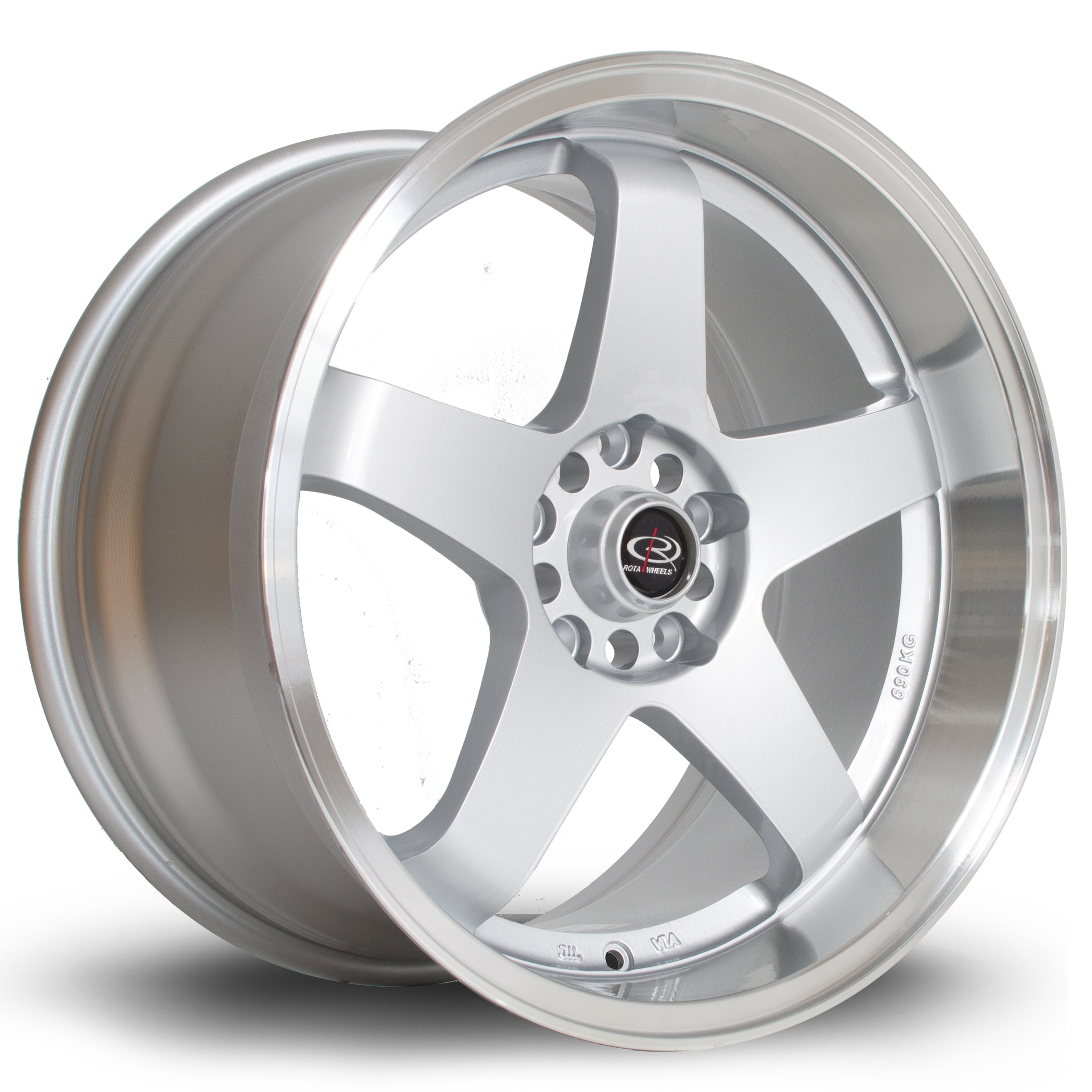 Rota GTR-D 18x10 5x114.3 ET12 Gloss Silver Polished Lip