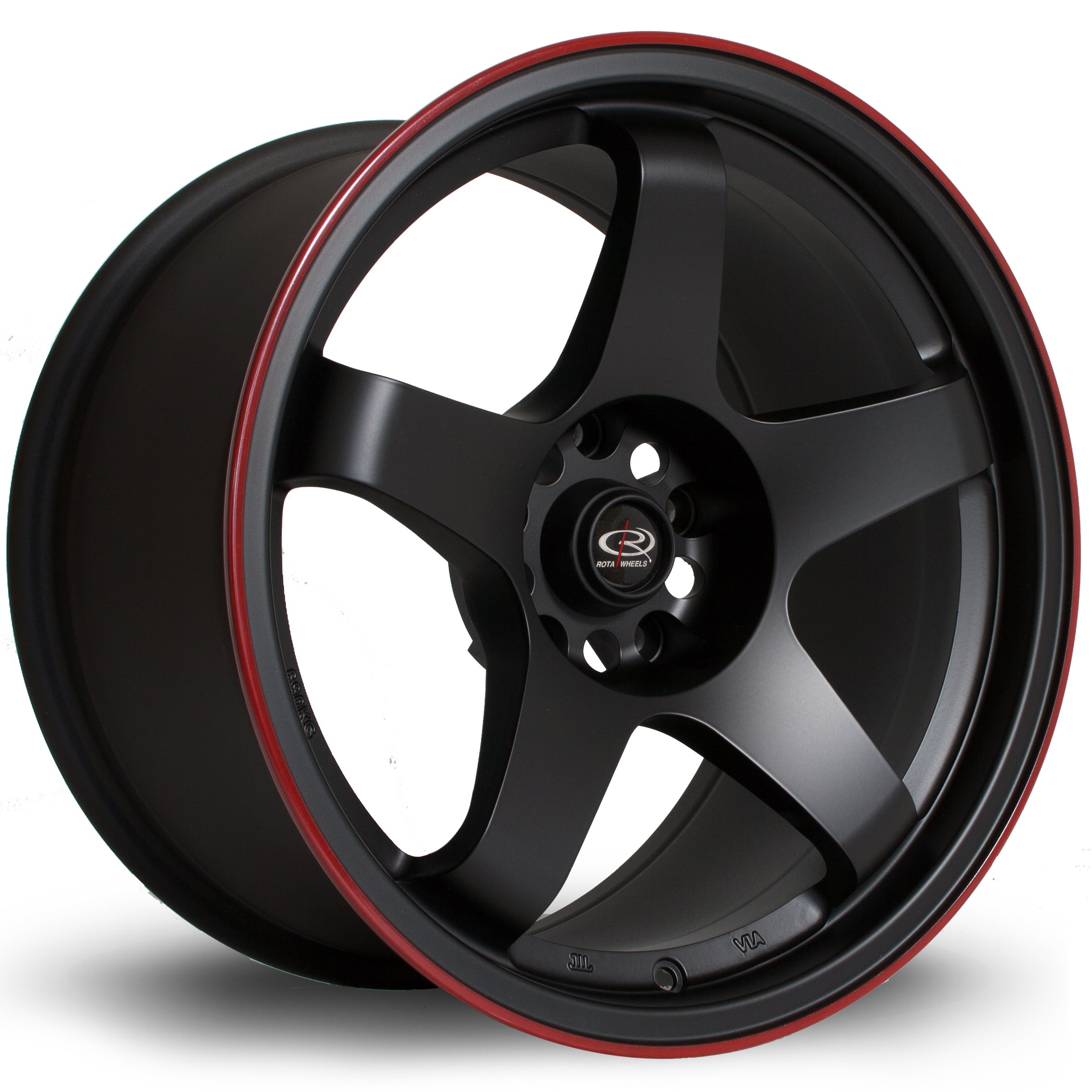 Rota GTR 17x9.5 5x114.3 ET30 Flat Black Red Lip