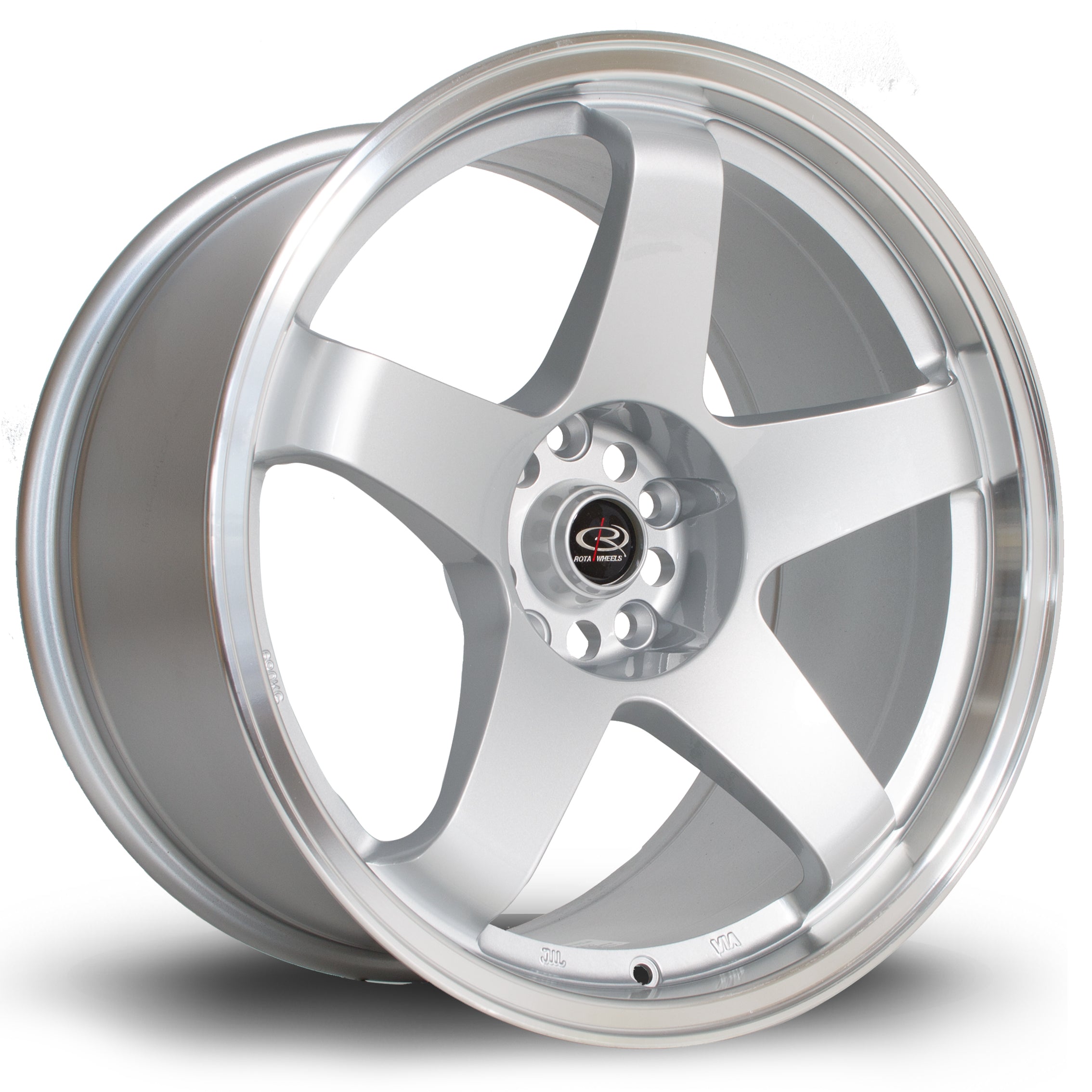 Rota GTR 18x9.5 5x114.3 ET12 Gloss Silver Polished Lip
