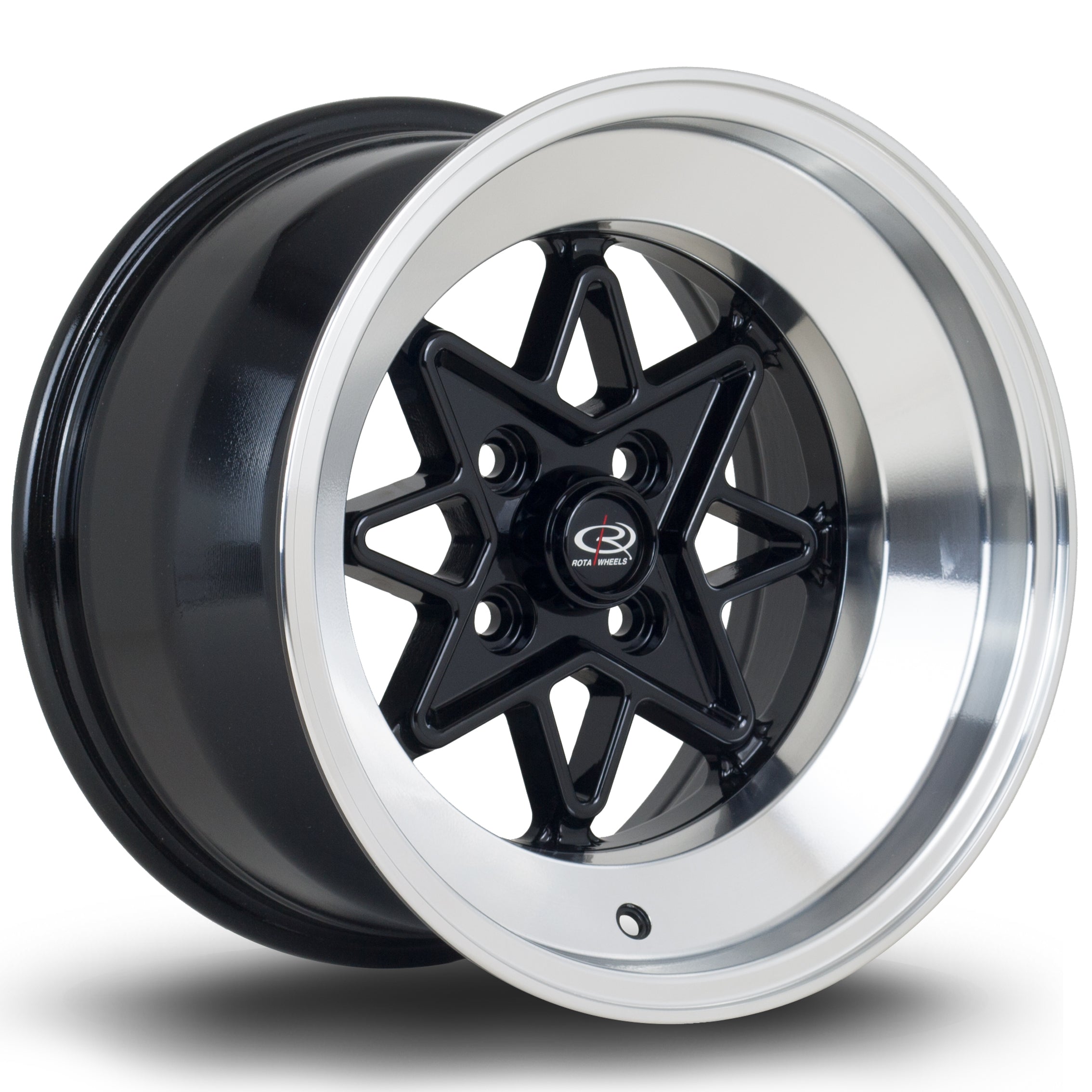 Rota Hachi 15x9 4x114.3 ET0 Gloss Black Polished Lip