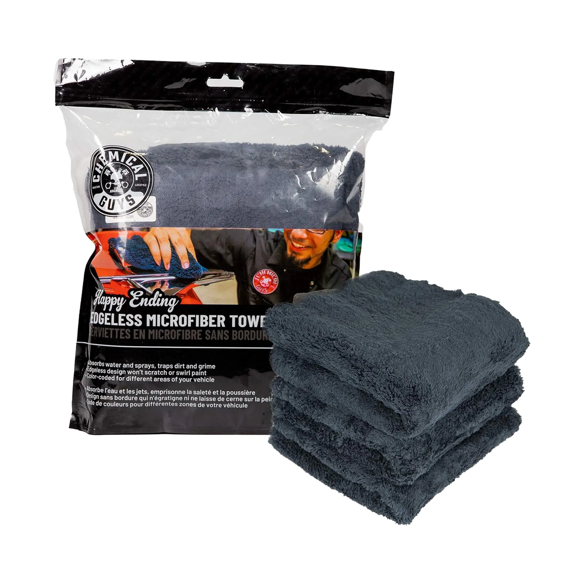 Chemical Guys Happy Ending Edgeless Microfibre Towel 3 pack