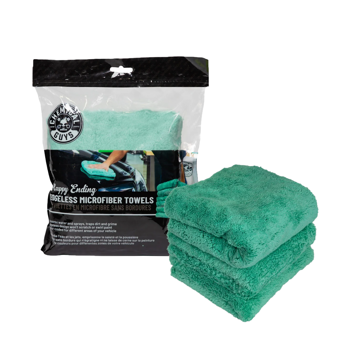 Chemical Guys Happy Ending Edgeless Microfibre Towel 3 pack