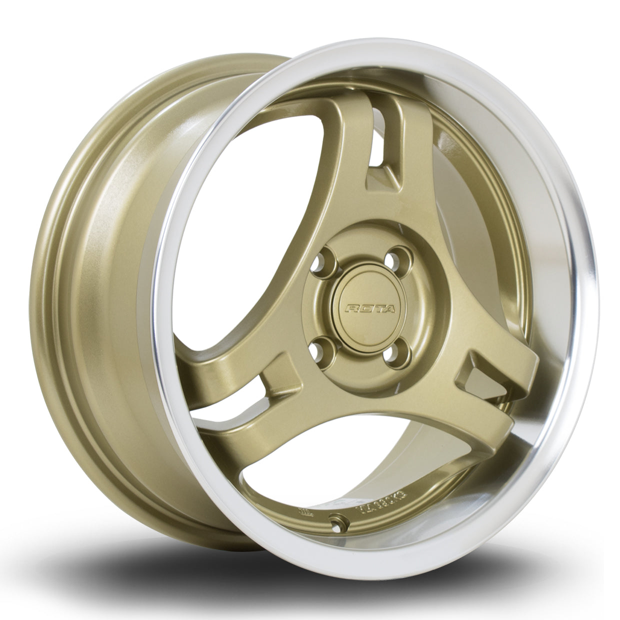 Rota HM3 15x7 4x100 ET40 Gloss Gold Polished Lip