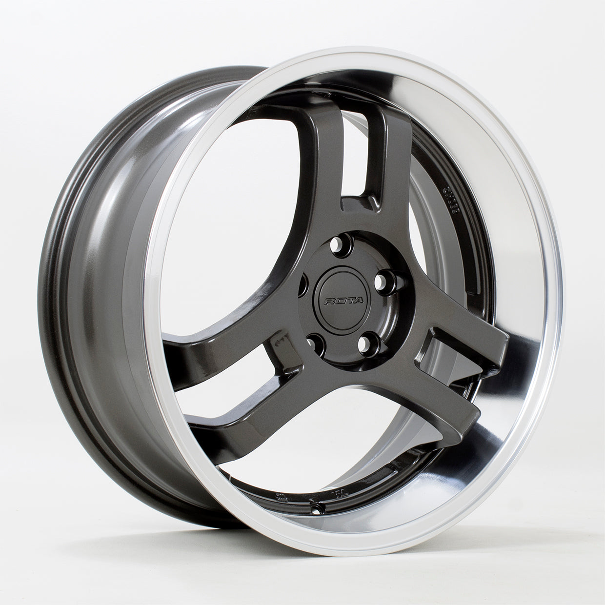 Rota HM3 18x8 5x112 ET45 Gloss Gunmetal Polished Lip