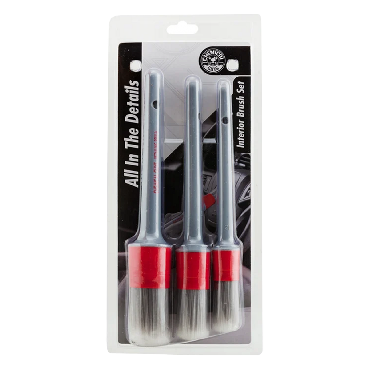 Chemical Guys All In The Details Interior Detailing Brushes (3 Pieces)