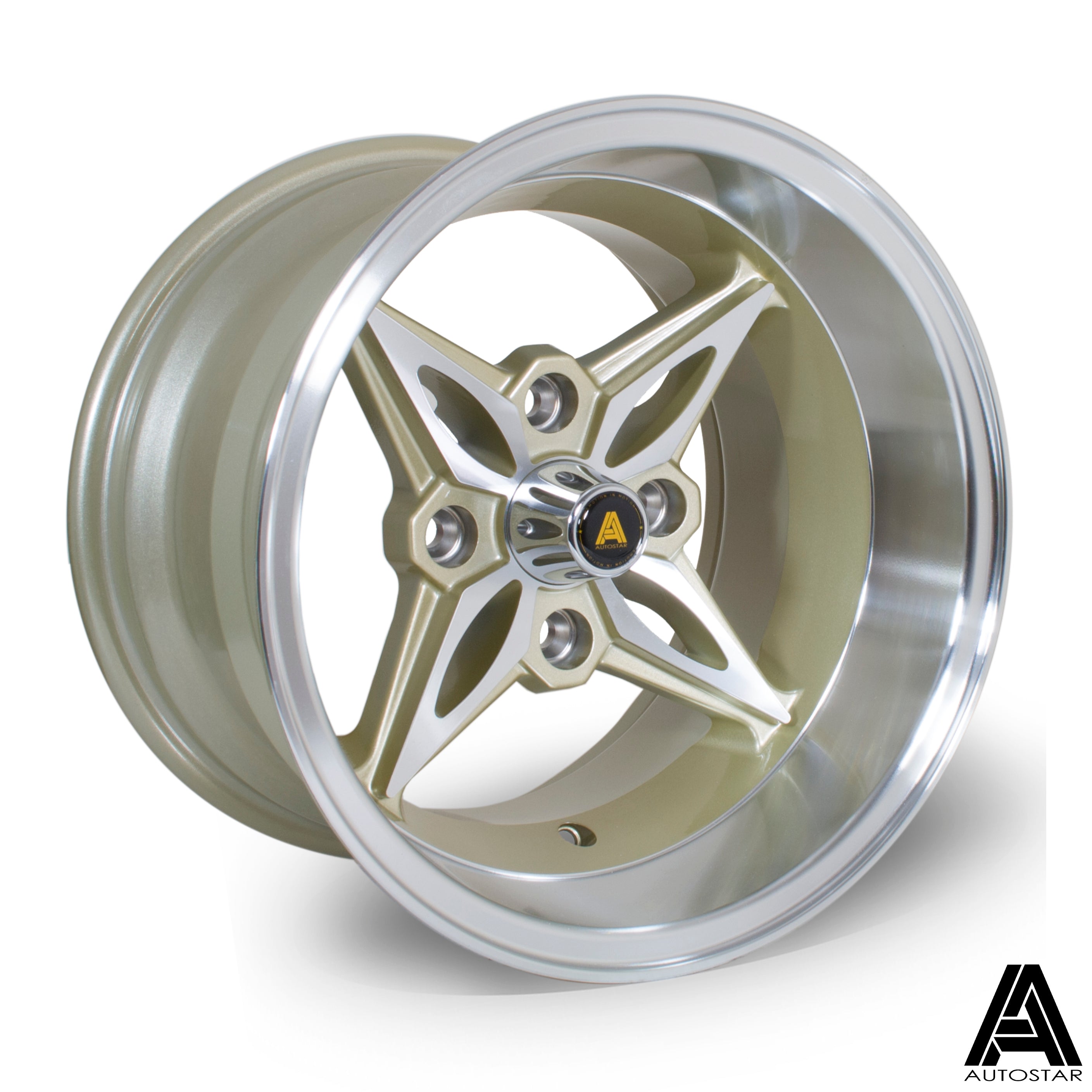 Autostar Kanji 14x9 4x114.3 ET-13 Gloss Gold Polished Lip