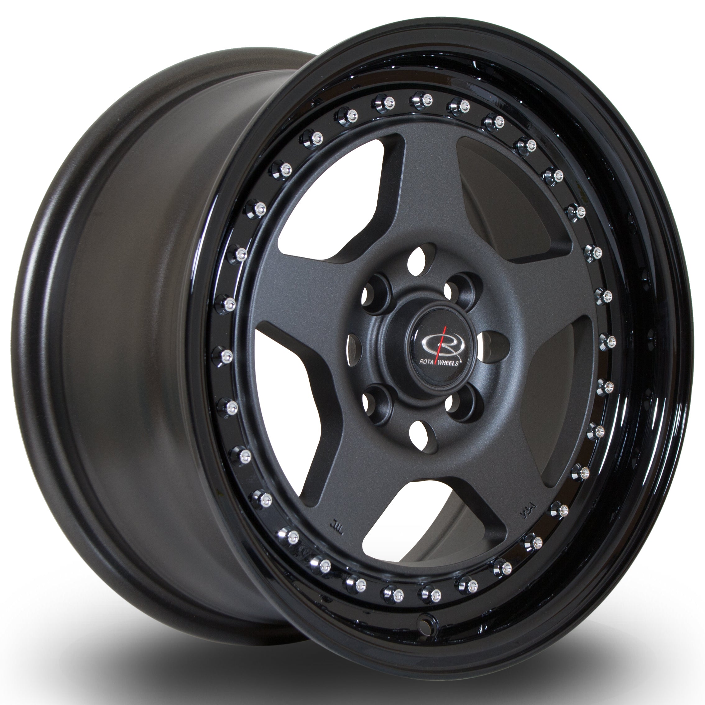 Rota Kyusha 15x7 4x100 ET38 Flat Gunmetal with Gloss Black Lip