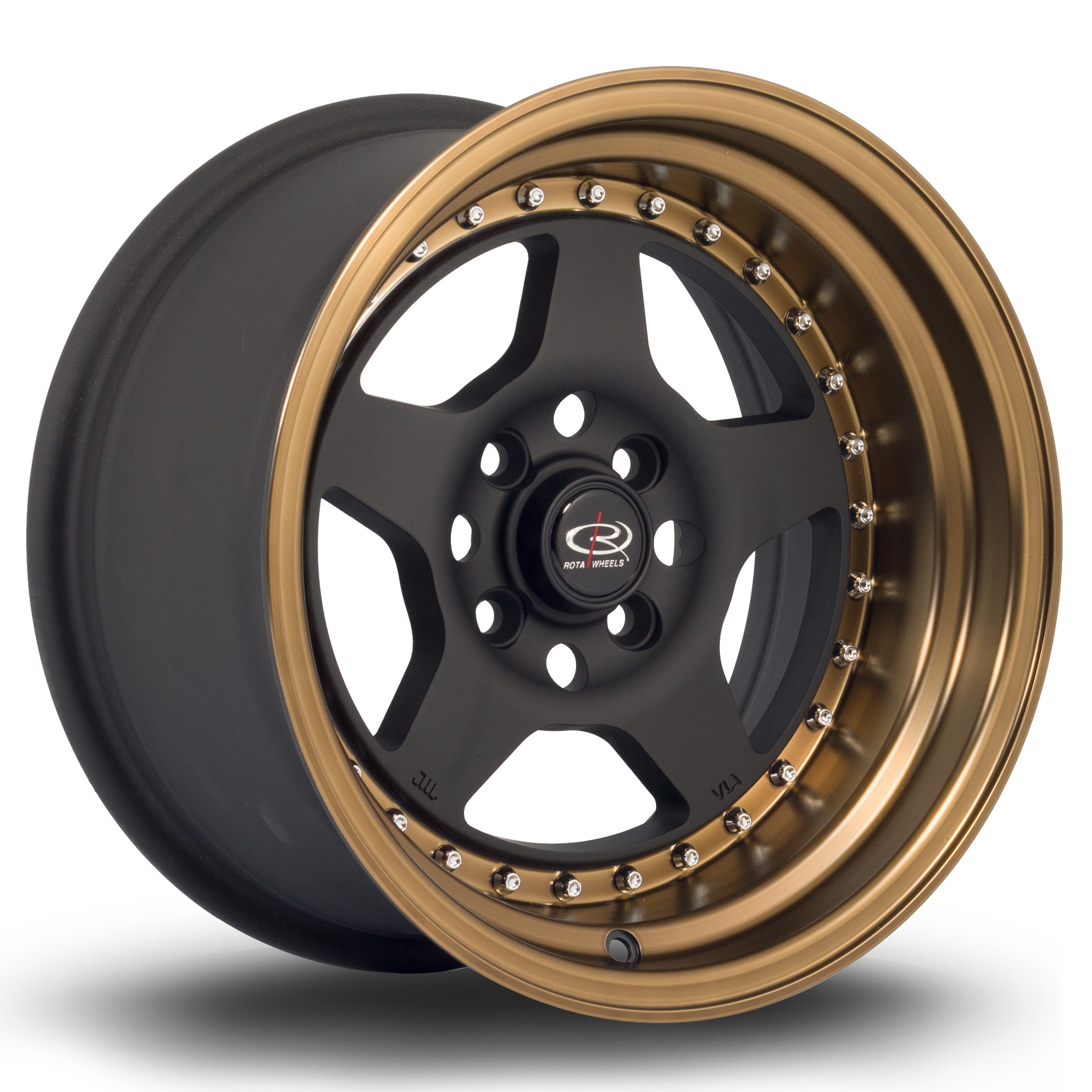 Rota Kyusha 15x8 4x100 ET0 Flat Black with Bronze Lip