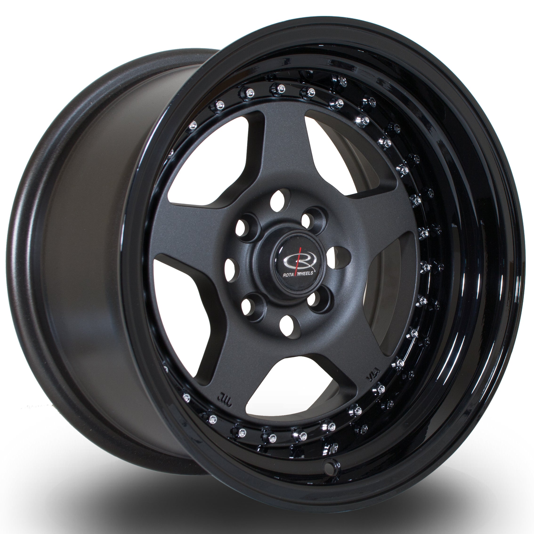 Rota Kyusha 15x8 4x100 ET0 Flat Gunmetal with Gloss Black Lip