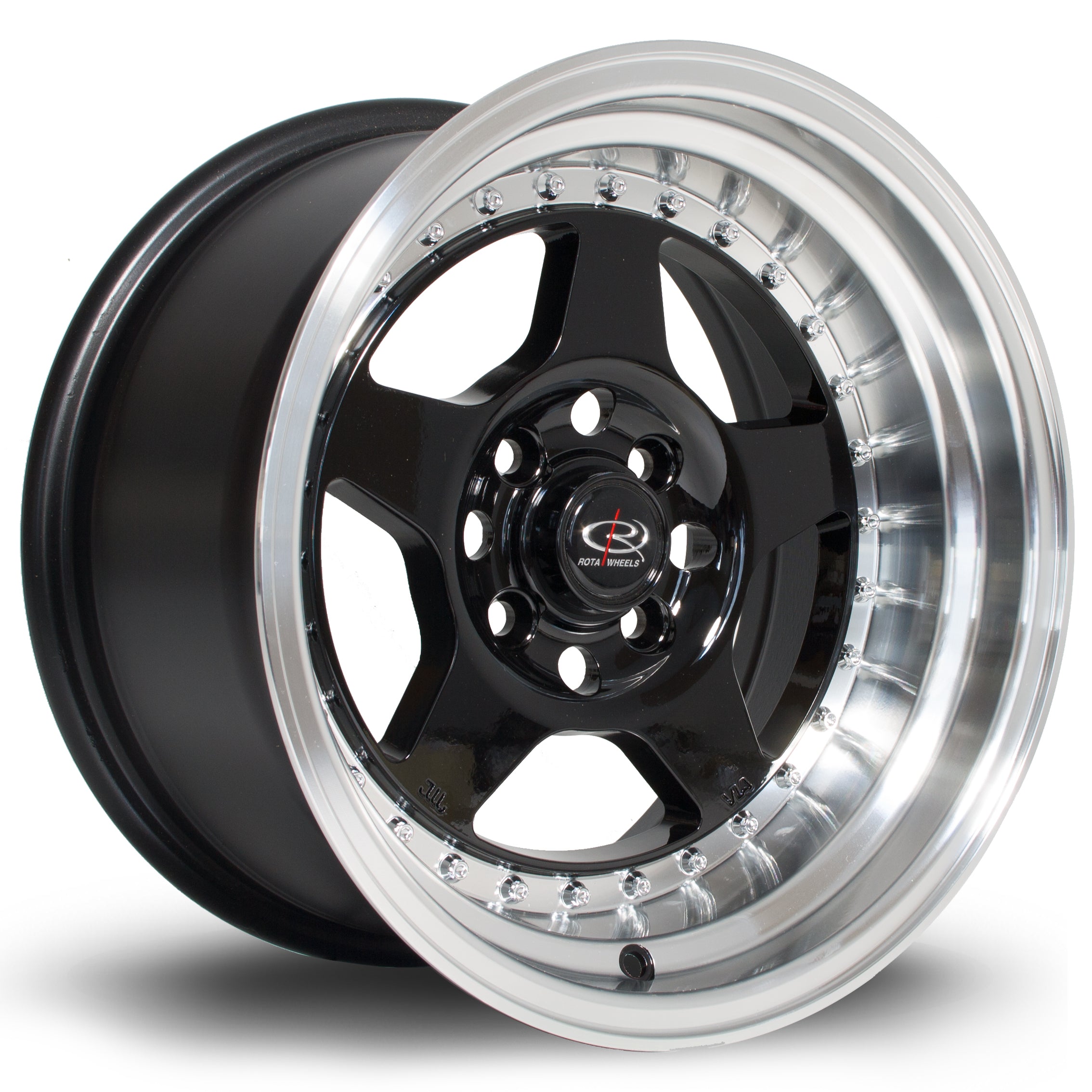 Rota Kyusha 15x8 4x114.3 ET0 Gloss Black Polished Lip