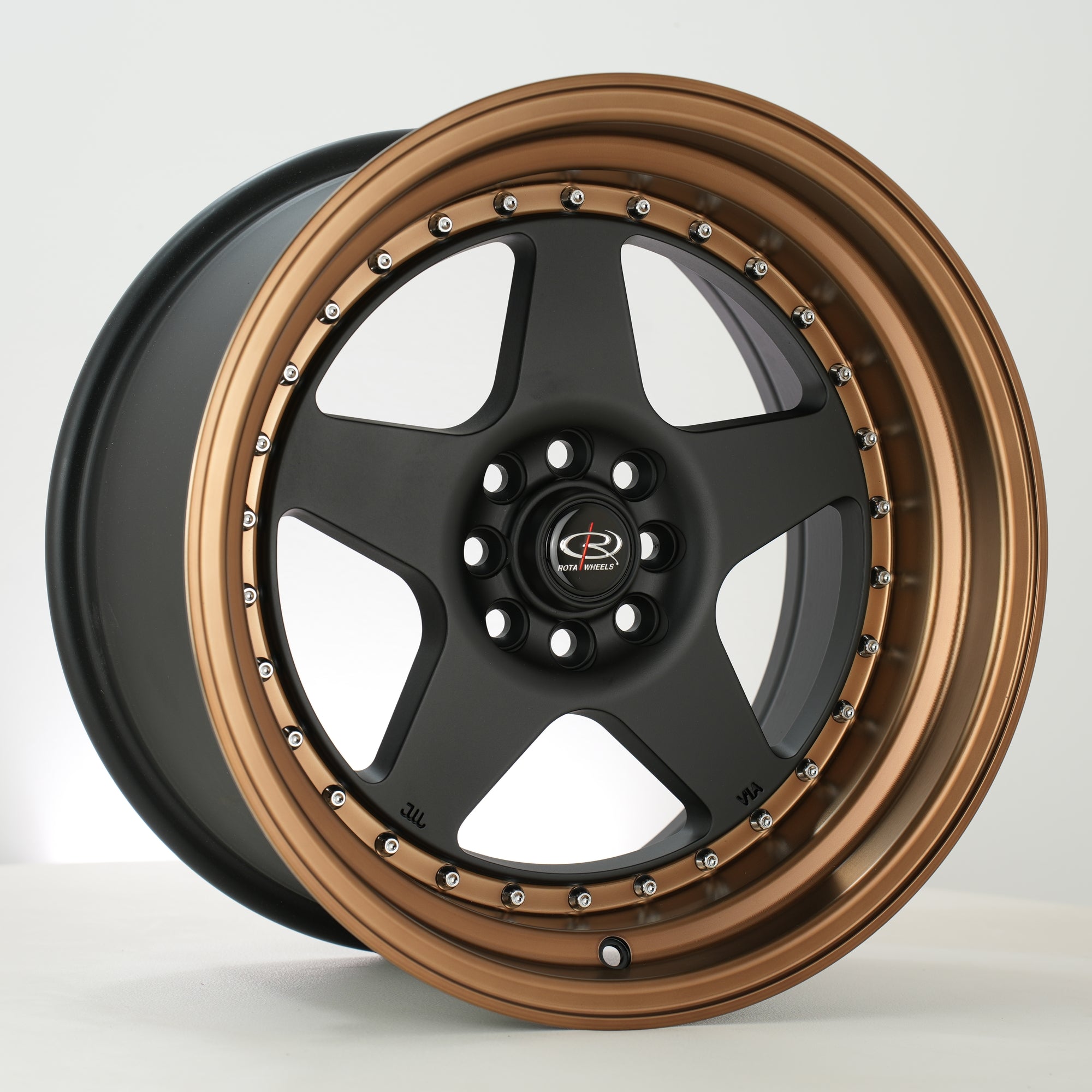 Rota Kyusha 17x9 4x108/100 ET20 Flat Black with Bronze Lip