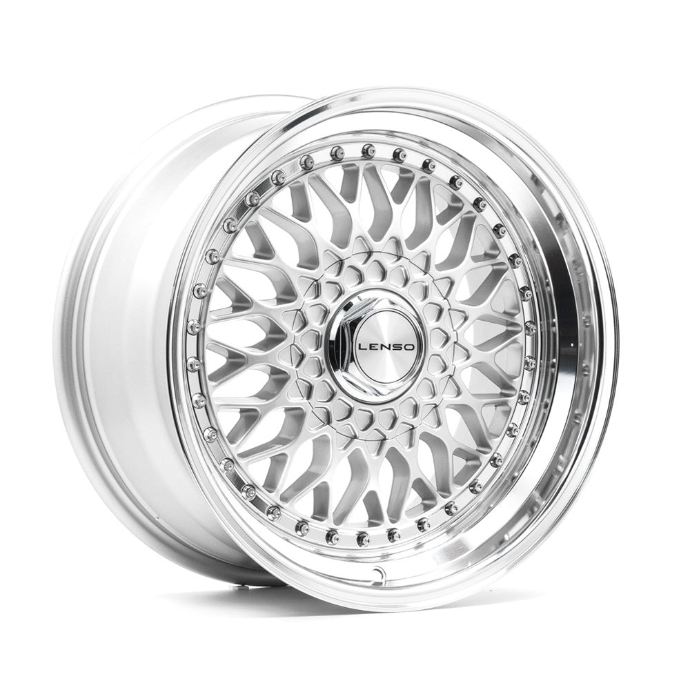 LENSO BSX 15x7 5x112 ET22 GLOSS SILVER & POLISHED
