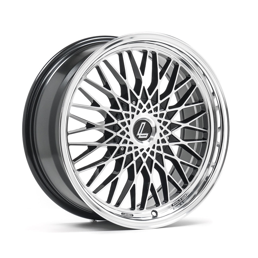 LENSO EAGLE 3 17x7.5 5X98 ET35 GLOSS BLACK & POLISHED