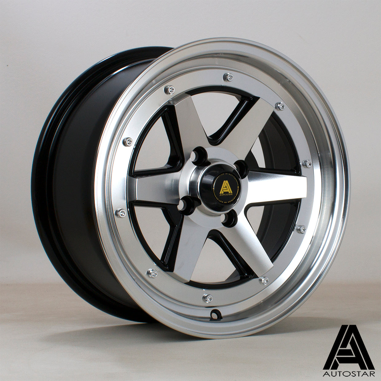 Autostar Magic 15x7 4x100 ET35 Gloss Black Polished Face