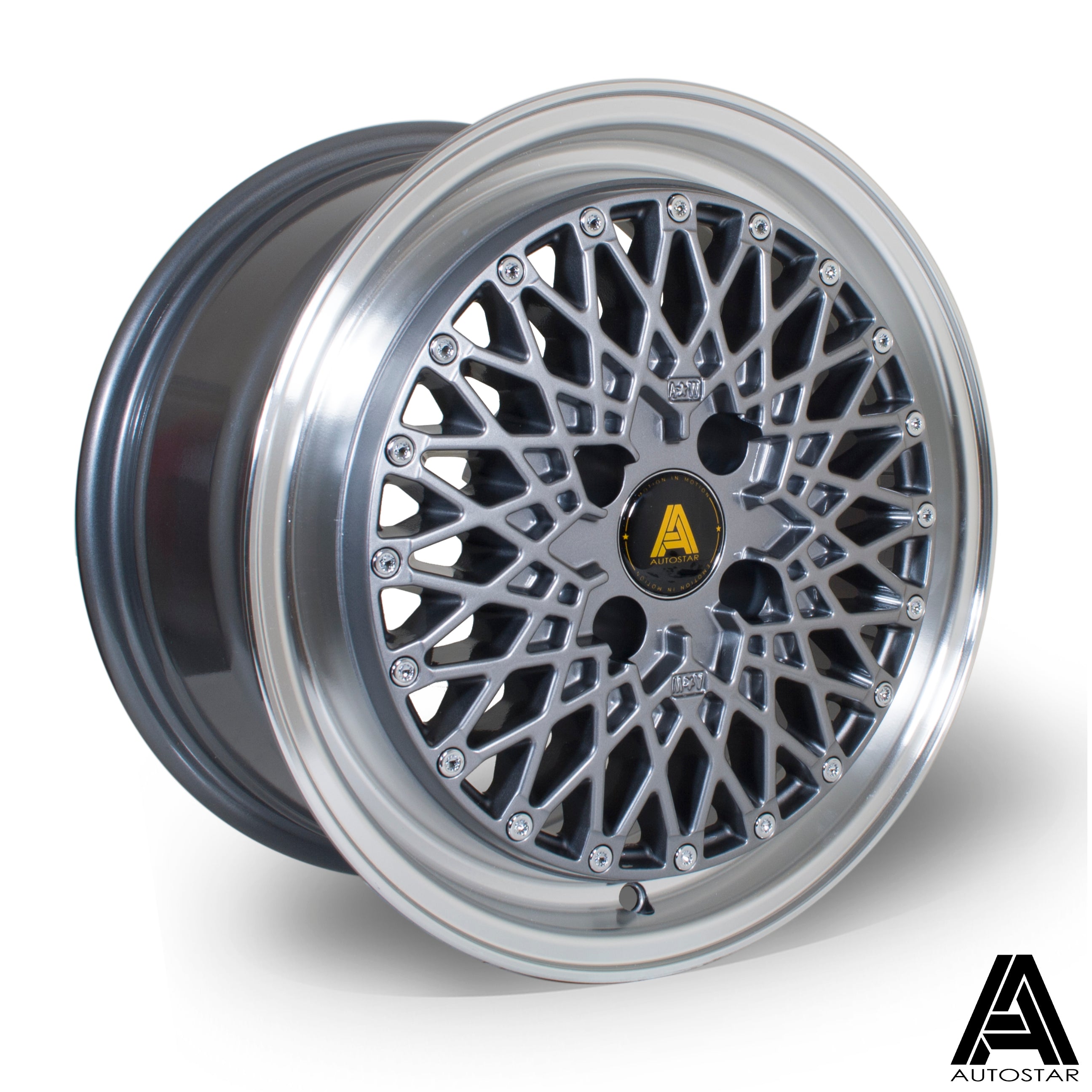 Autostar Minus 15x7.5 4x100 ET25 Gloss Gunmetal Polished Lip