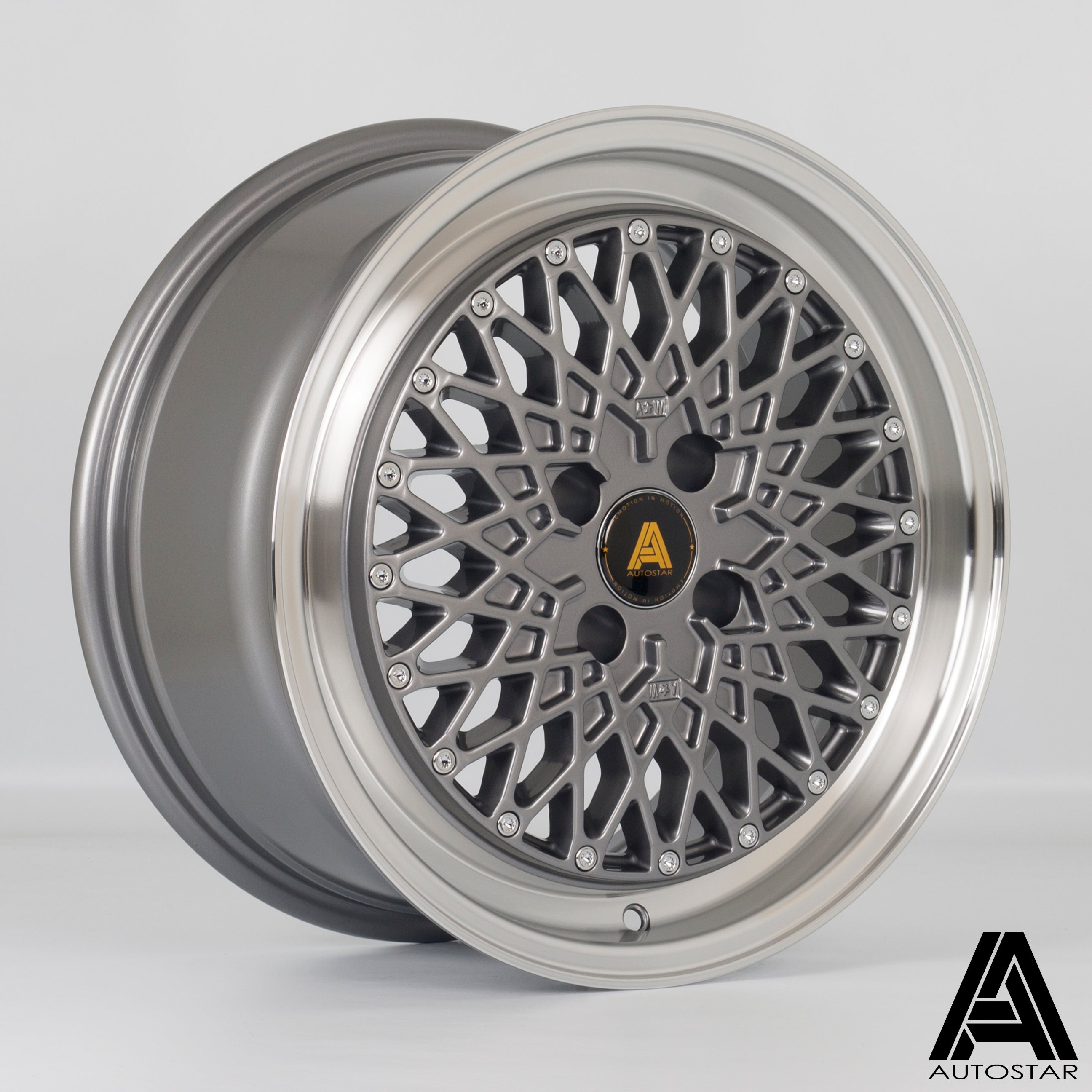Autostar Minus 16x7.5 4x100 ET25 Gloss Gunmetal Polished Lip