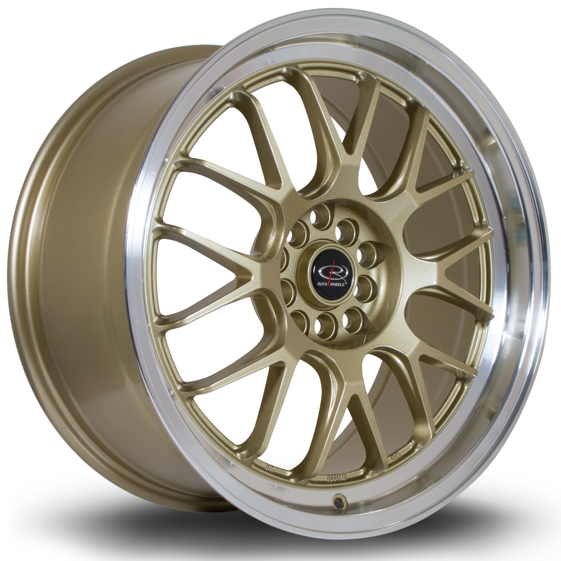 Rota MXR 18x8.5 5x114/100 ET44 Gloss Gold Polished Lip