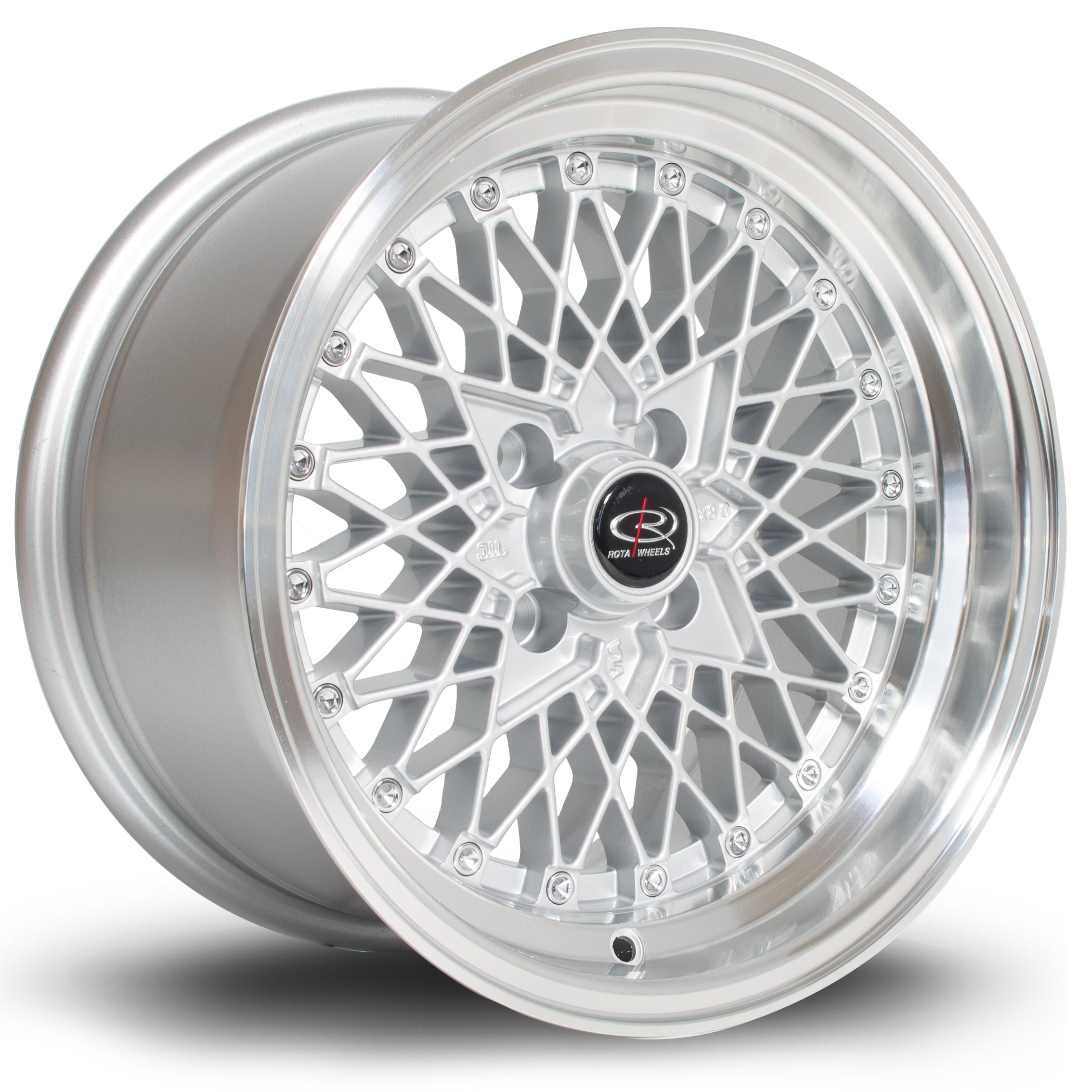 Rota OSMesh 15x8 4x100 ET20 Gloss Silver Polished Lip