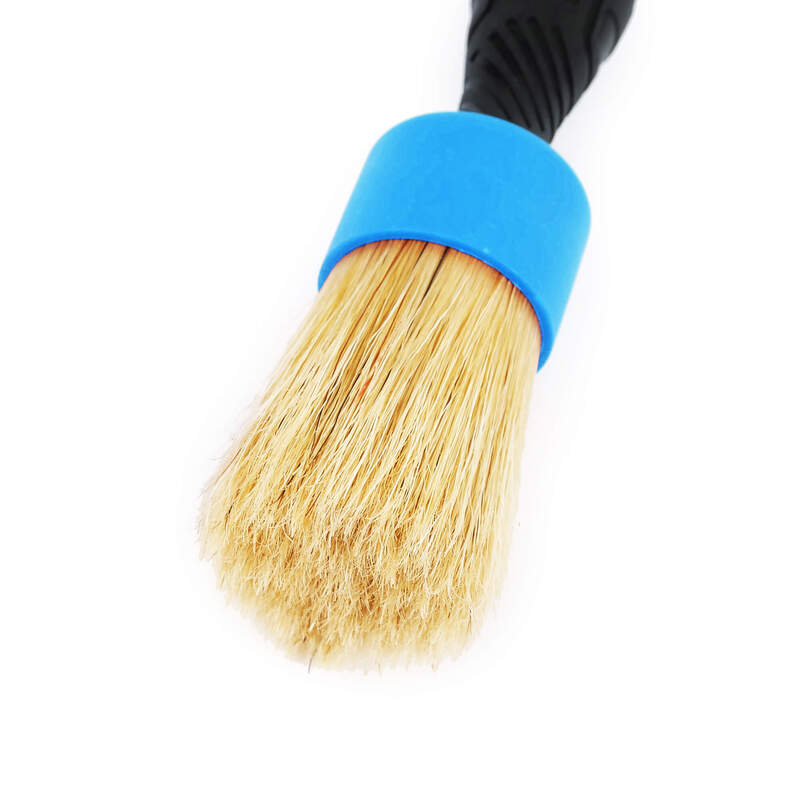 Maxshine Natural Boar’s Hair Detailing Stubby Brush - Blue