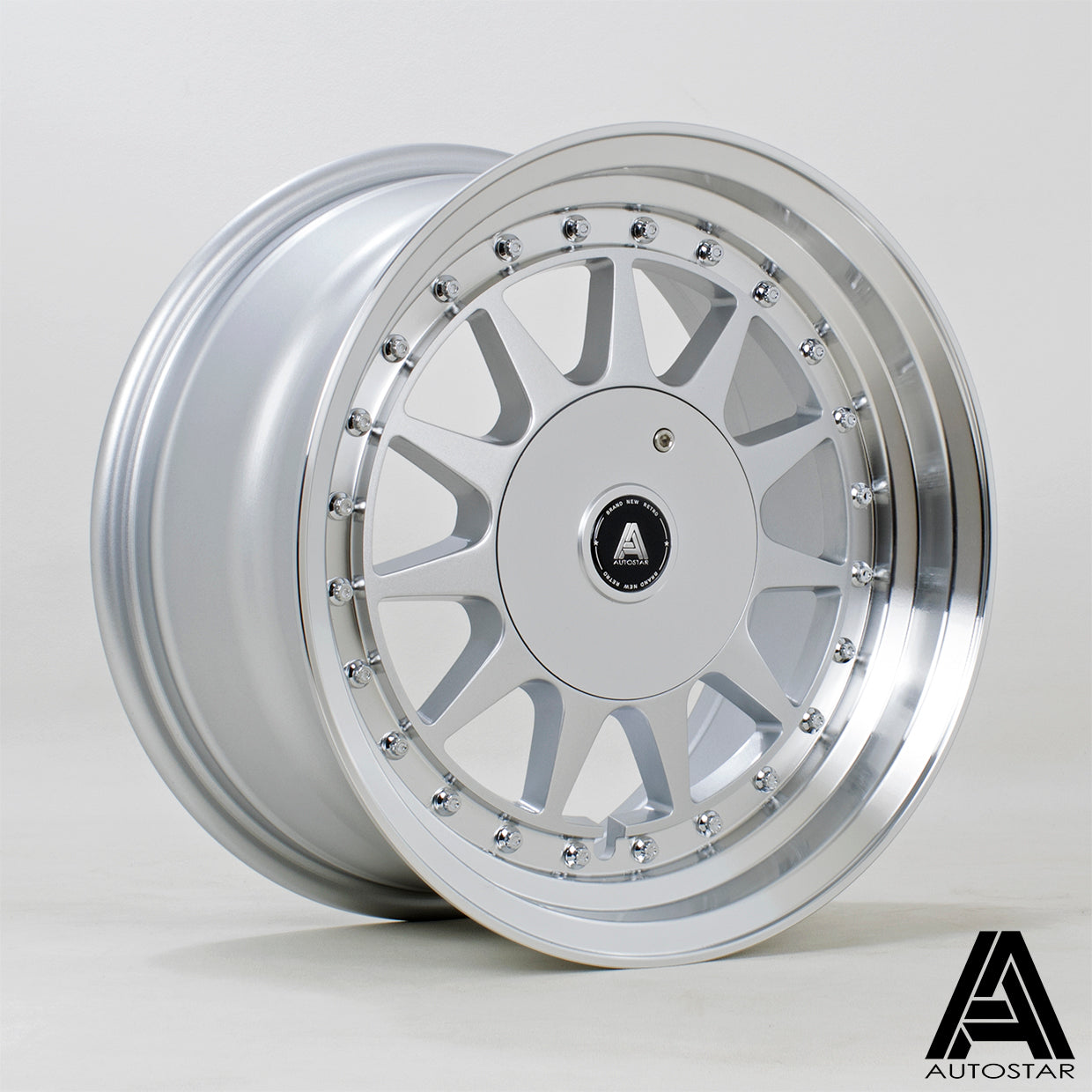 Autostar Raider 15x7.5 4x100/108 ET20 Gloss Silver Polished Lip