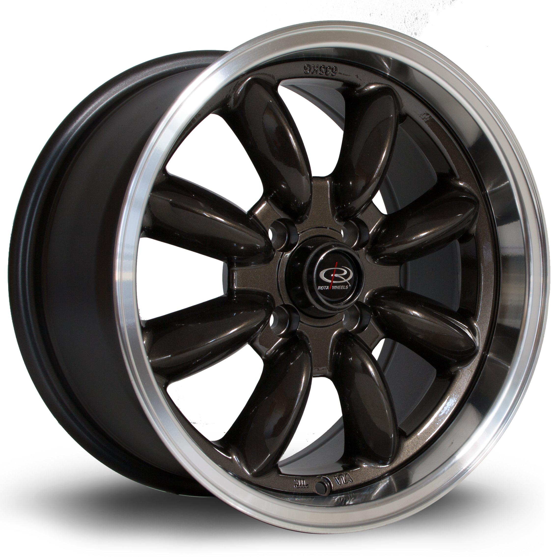 Rota RB 15x8 4x100 ET30 Gloss Gunmetal Polished Lip