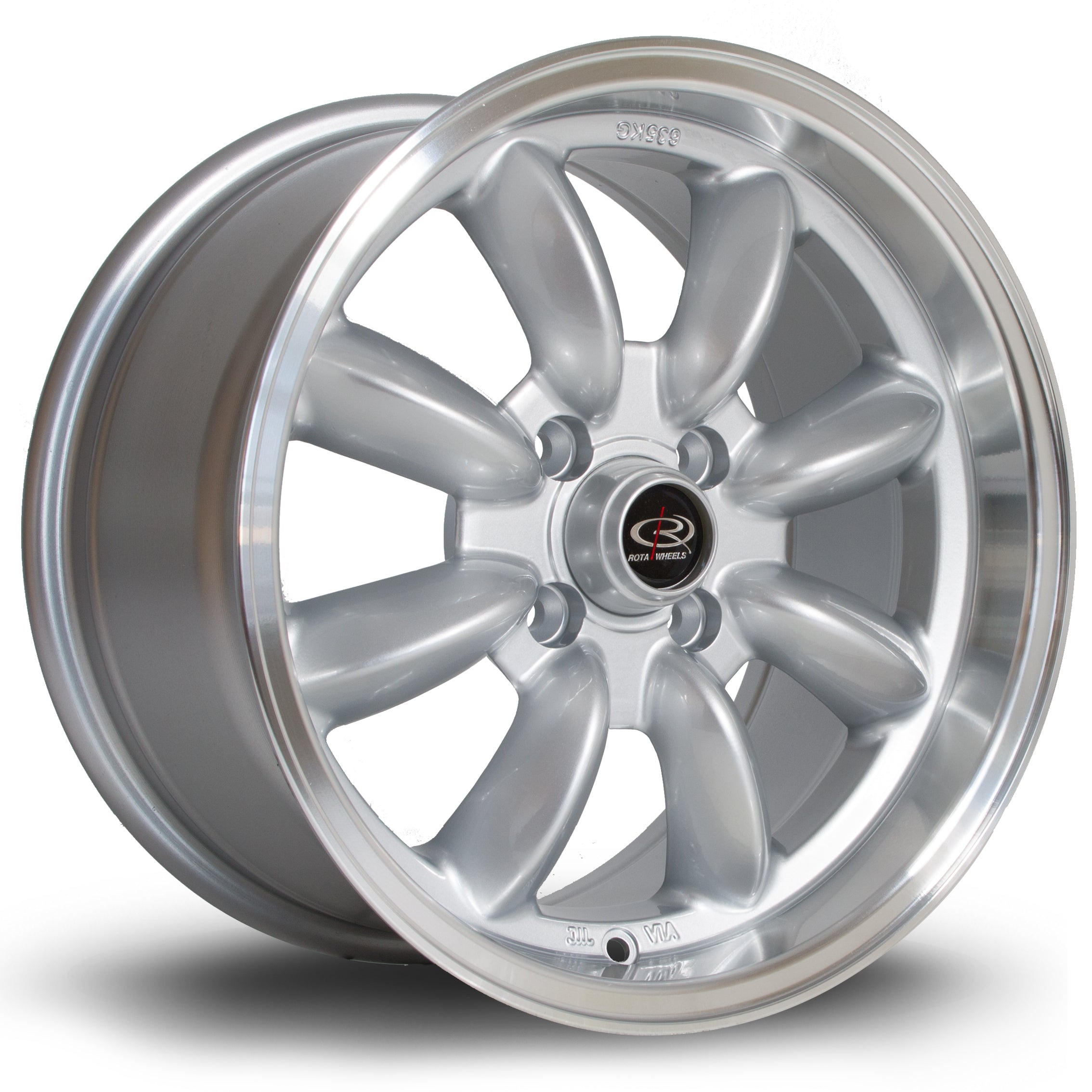 Rota RB 15x8 4x100 ET30 Gloss Silver Polished Lip