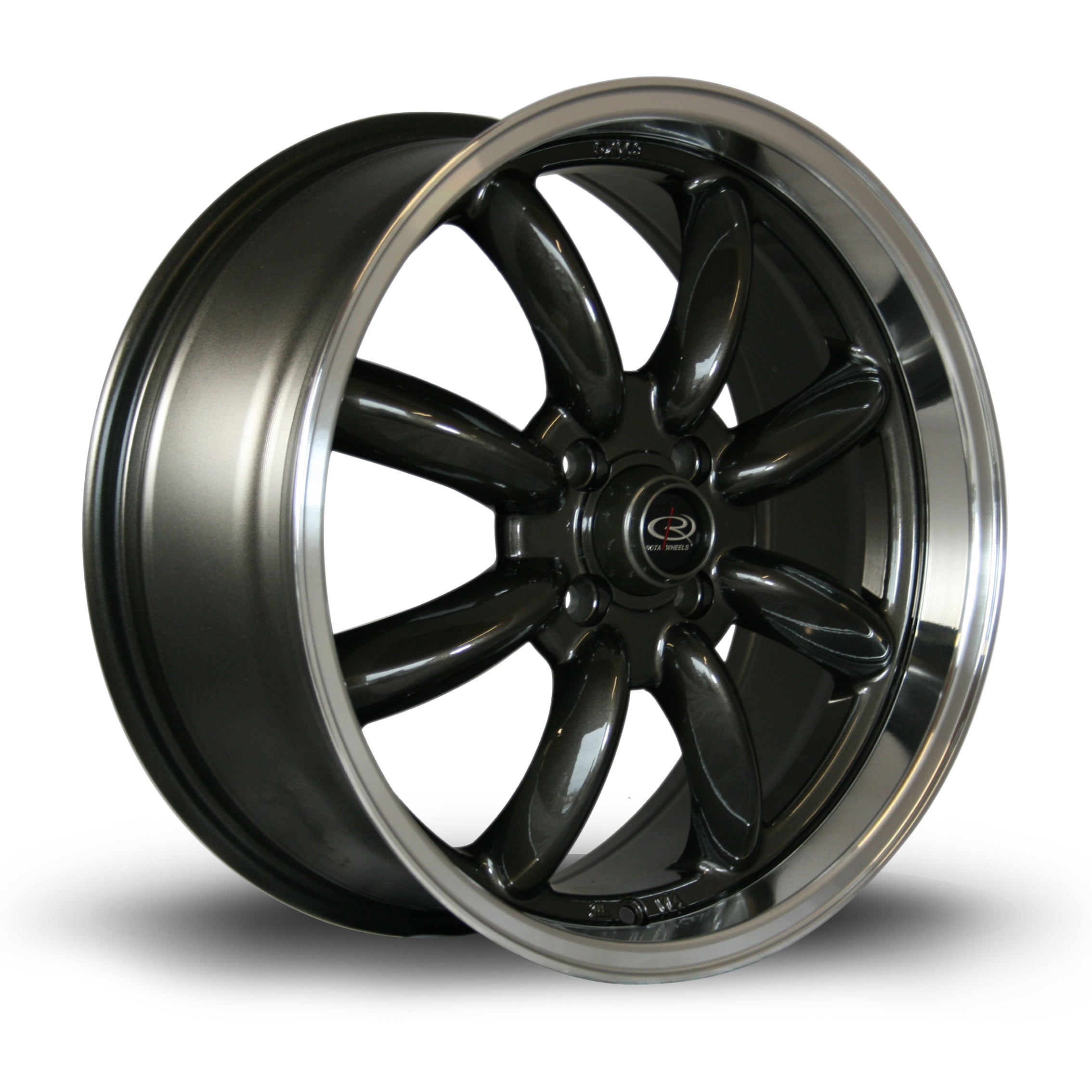 Rota RB 17x7.5 4x100 ET45 Gloss Gunmetal Polished Lip