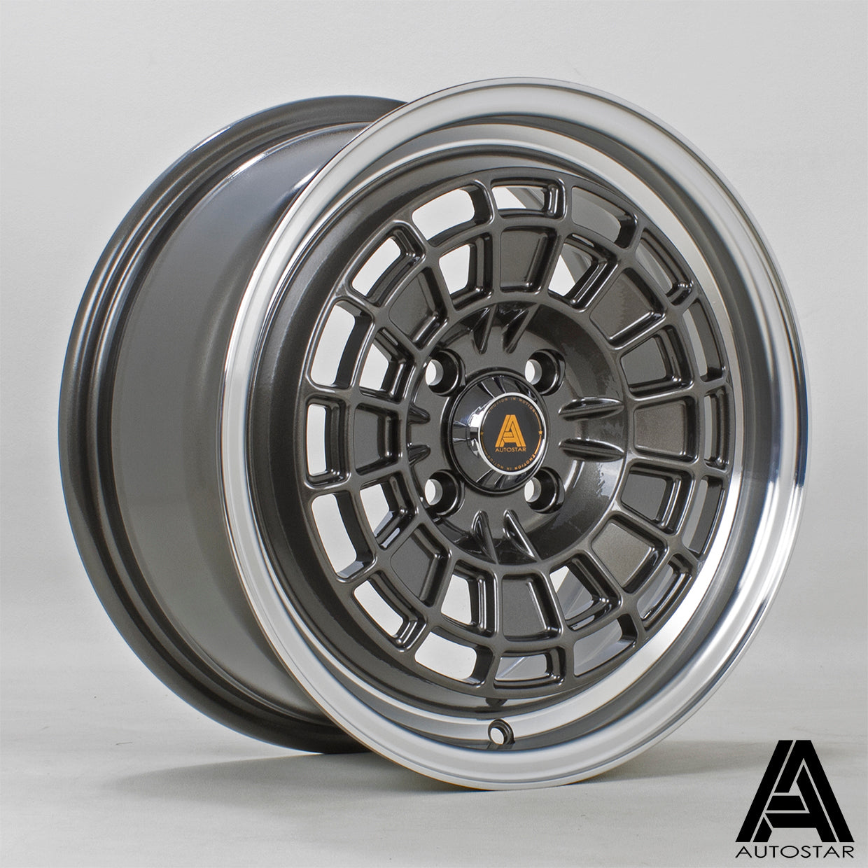 Autostar Roulette 15x7 4x100 ET35 Gloss Gunmetal Polished Lip