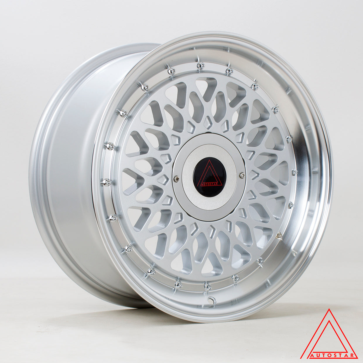 Autostar Silhouette 17x8 4x100/108 ET30 Gloss Silver Polished Lip