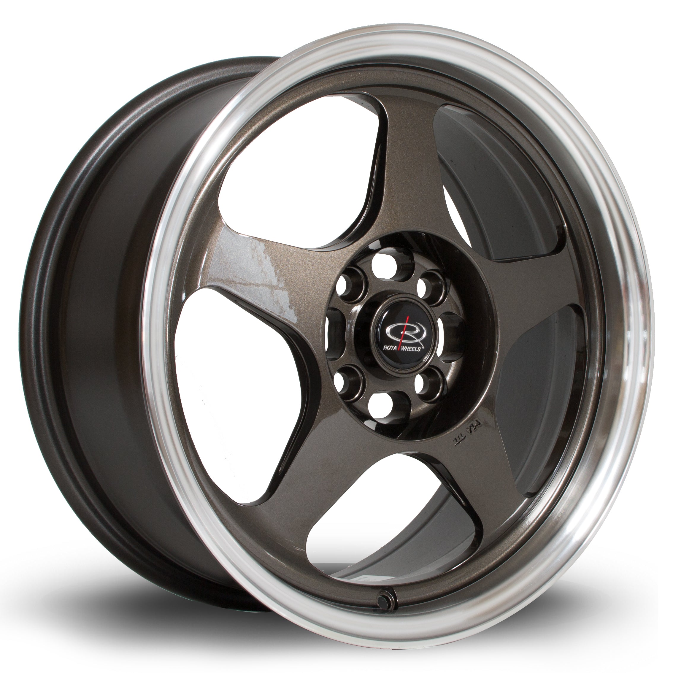 Rota Slip 16x7 4x100 ET40 Gloss Gunmetal Polished Lip
