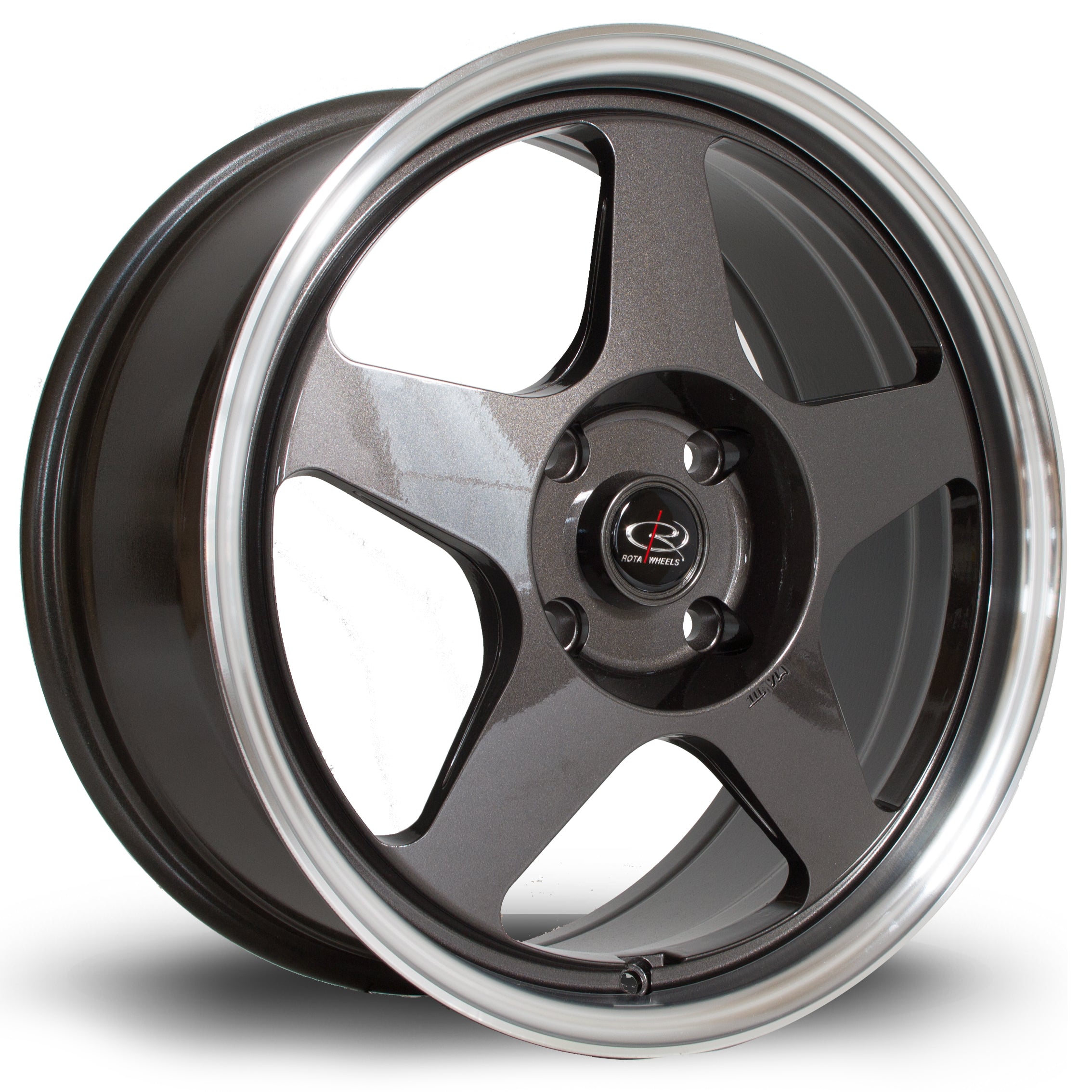 Rota Slip 17x7.5 4x100 ET45 Gloss Gunmetal Polished Lip