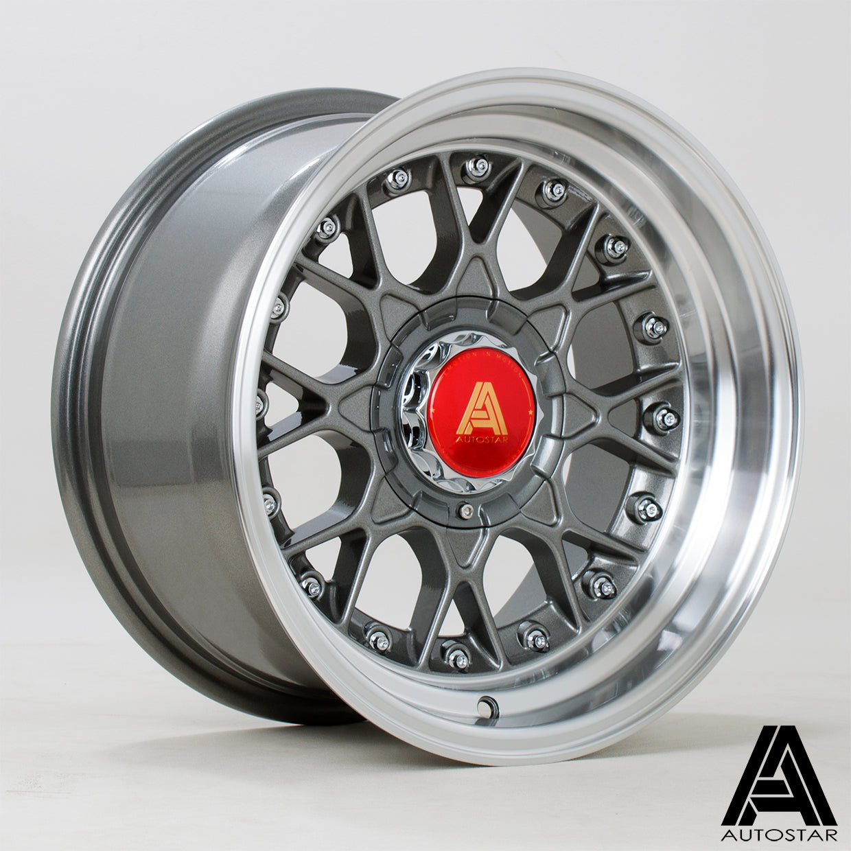 Autostar Sprint 15x8 4x100/114.3 ET0 Gloss Gunmetal Polished Lip