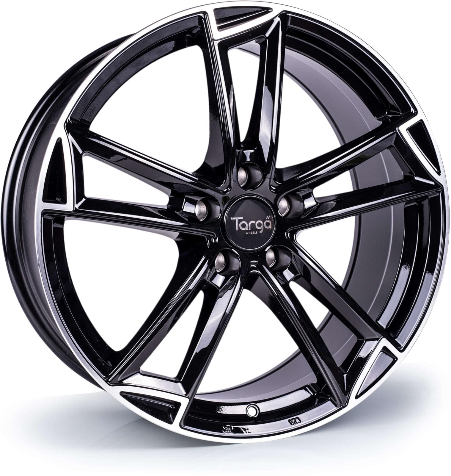 Targa TG3 18x8 5x112 ET35 Gloss Black / Polished Lip