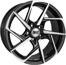 DRC DVX 18x8.5 5x108 ET45 Black / Polished Face