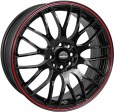 Calibre Motion 15x6.5 4x100/108 ET38 Black/red Pinstripe