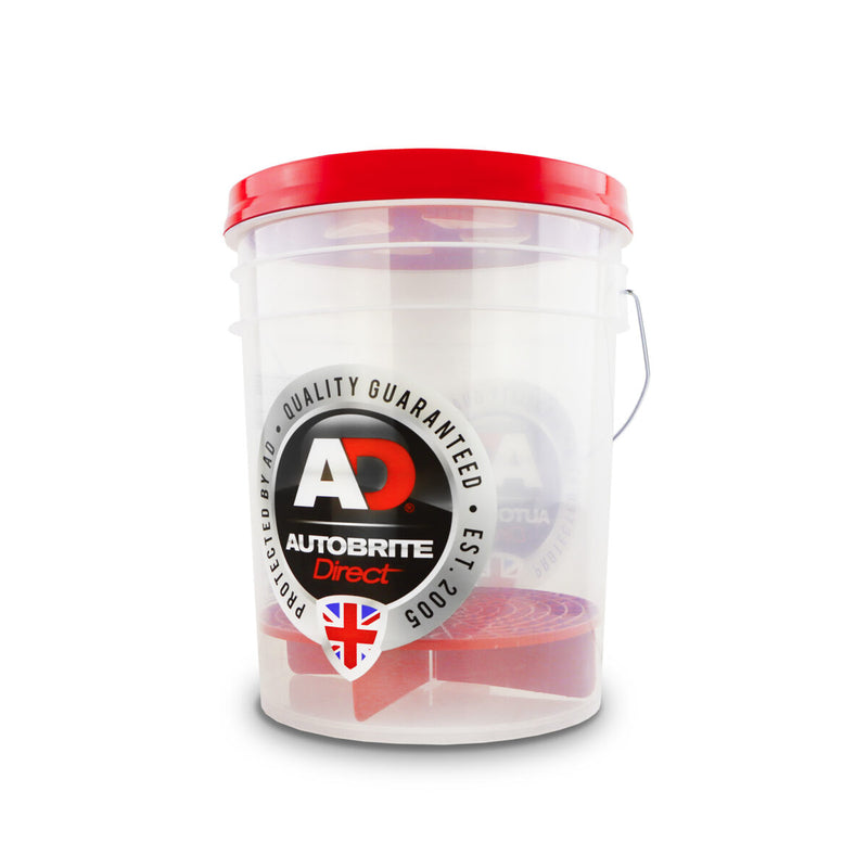 Autobrite Direct Clear Detailing Bucket with Gamma Seal and Grit Guard