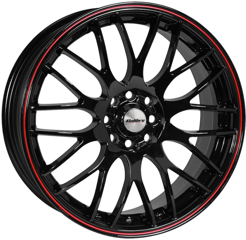 18" Calibre Motion 2 Gloss Black with Red Pinstripe Alloy Wheels