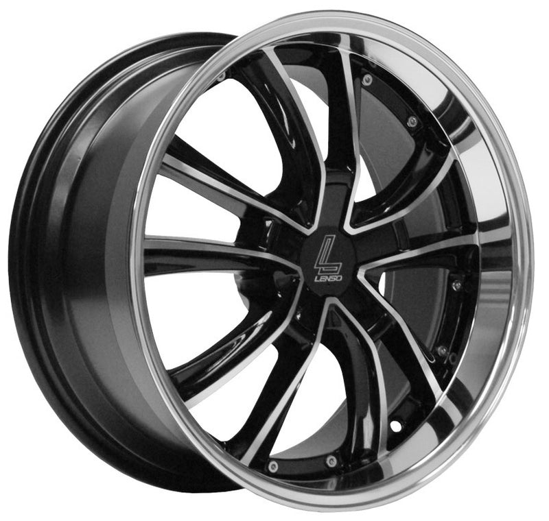18" Lenso ES7 Black and Polished Alloy Wheels