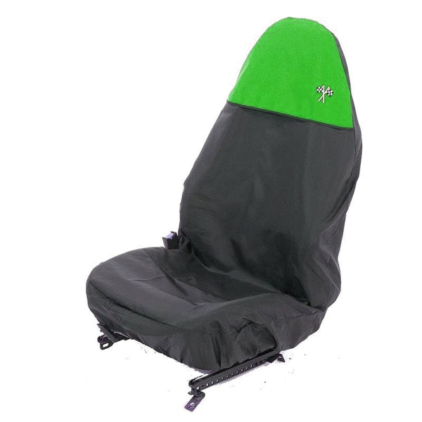 Heavy Duty Single Universal Front Seat Protector Green and Black