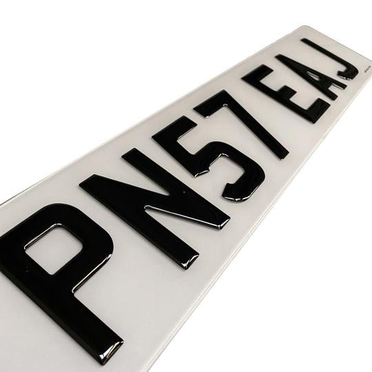 3D Black Gel MOT Font Number Plates