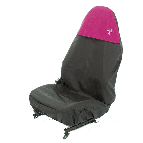 Heavy Duty Single Universal Front Seat Protector Pink and Black