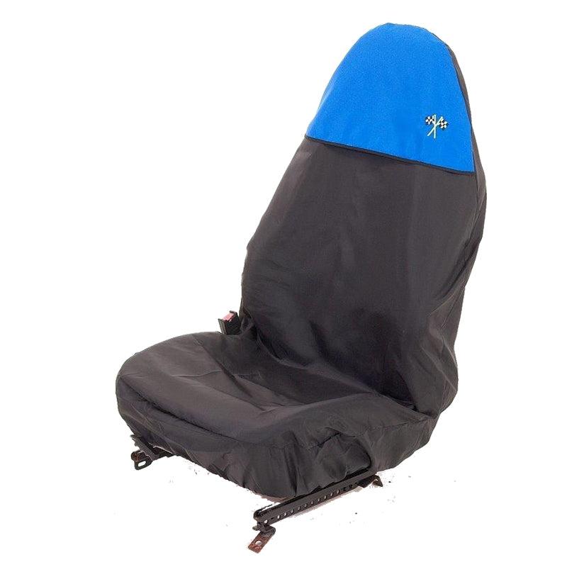 Heavy Duty Single Universal Front Seat Protector Blue and Black