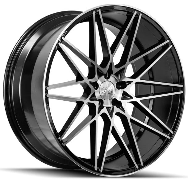 22" 1AV ZX4 Black Polished Alloy Wheels